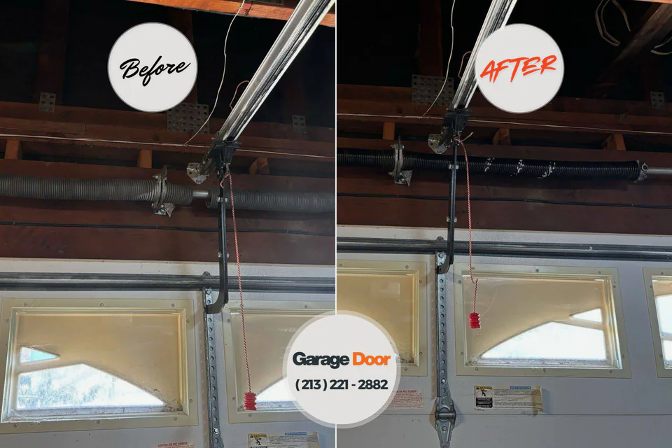 Before and after: garage door repair Sandia Heights, NM